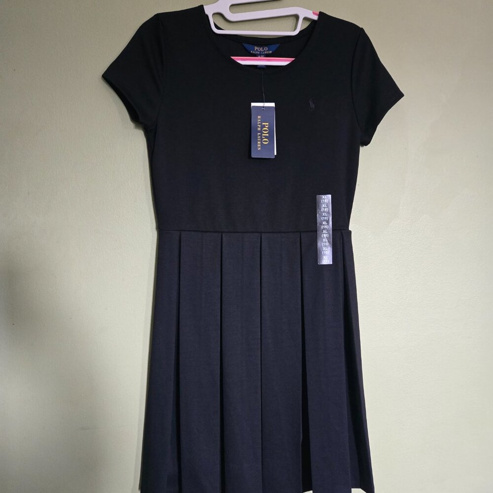 NWT Polo by Ralph Lauren Fit and Flare Girls Dress in Black